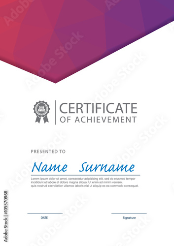 modern certificate template ,diploma layout