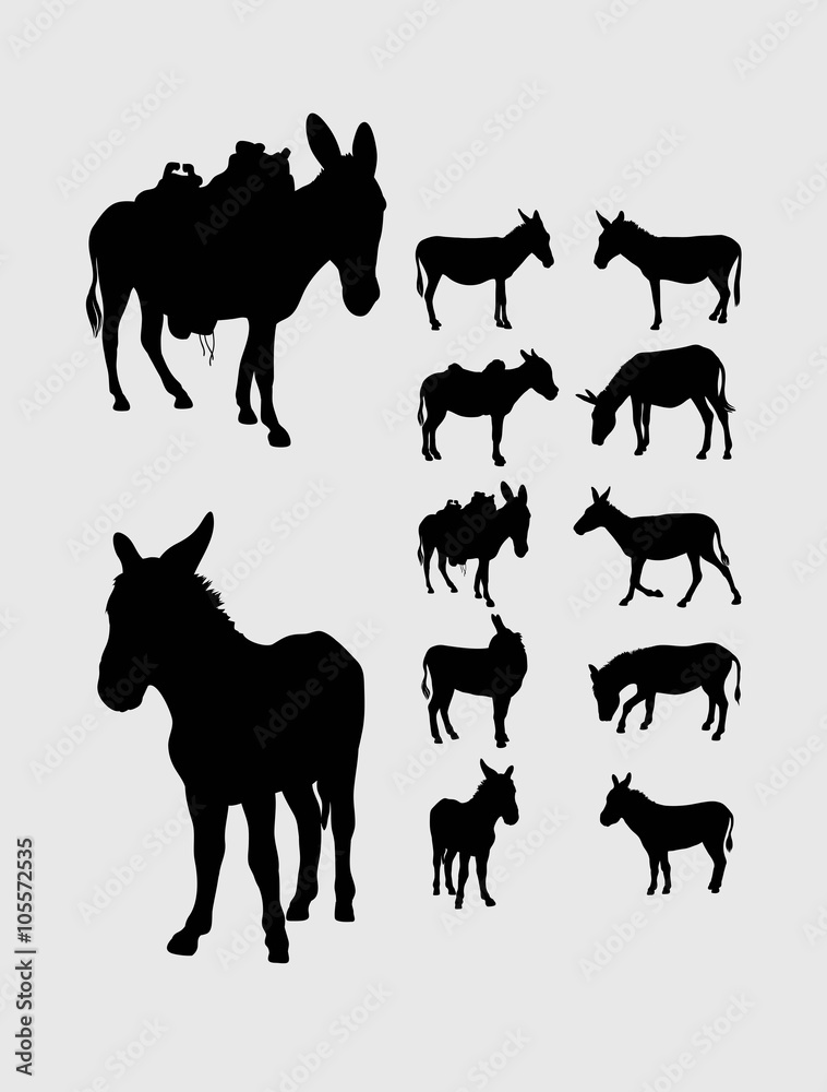 Donkey Silhouettes, art vector design
