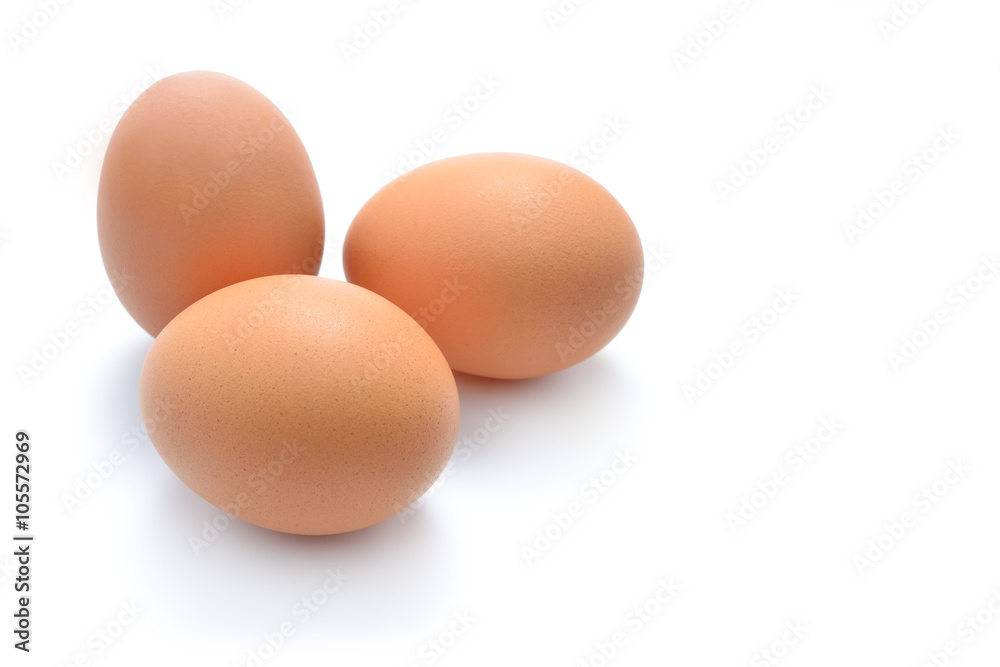 Close up of eggs isolated on white background Close up of eggs isolated on white background