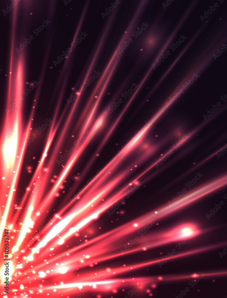Obraz premium Vector illustration with the explosion and bright rays