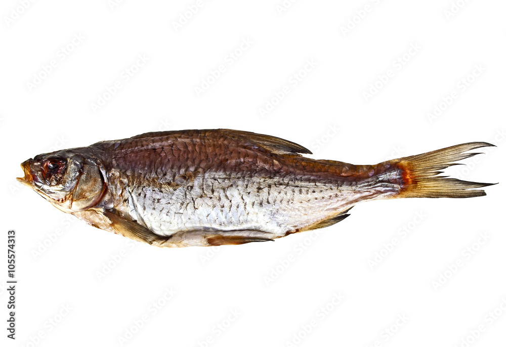 Dried fish isolated on white background Dried fish isolated on white background
