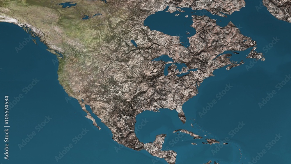 4K Dying Earth Global Warming Heavy Pollution Affected Dried North America Animation 4K Dying Earth Global Warming Heavy Pollution Affected Dried North America Animation