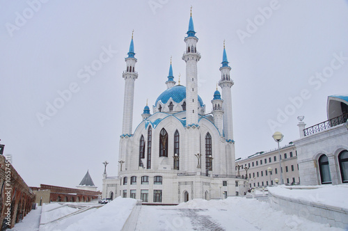 Photo Kul Sharif mosque in Kazan in winter