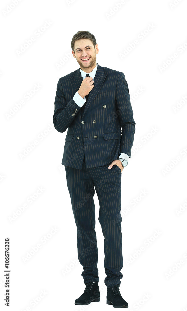 Full body portrait of young happy smiling cheerful business man Full body portrait of young happy smiling cheerful business man