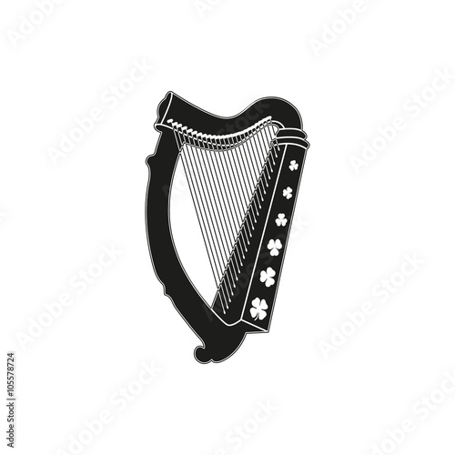 Vászonkép Symbol of  saint patrick day harp