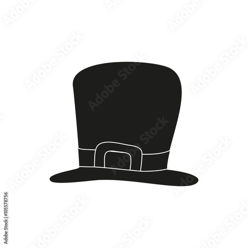 Simple black St. Patrick's Day hat on white background