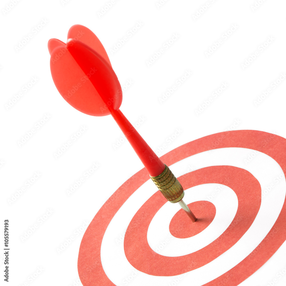 Red dart on target Red dart on target