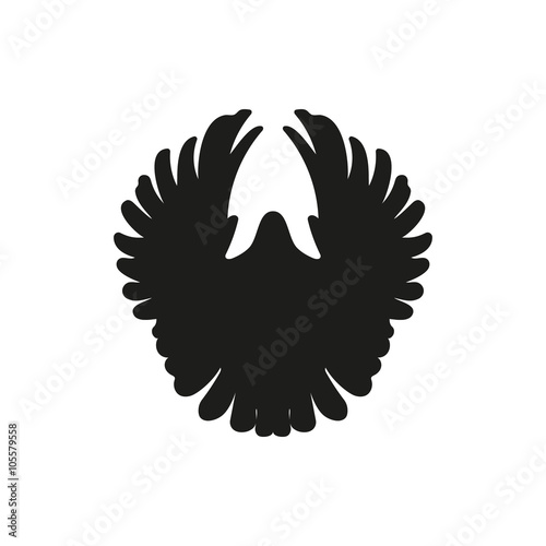 one simple black front dove pigeon silhouette