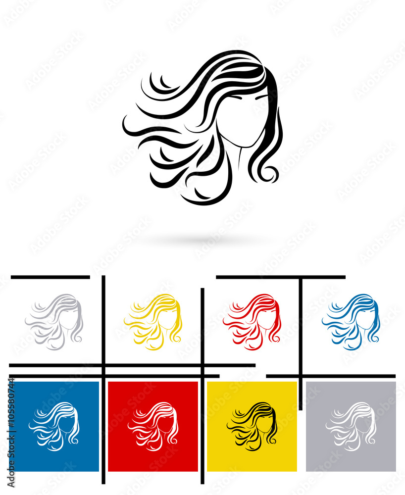 Beautiful female face icon or beautiful female face sign. Vector beautiful woman face or female face symbol Beautiful female face icon or beautiful female face sign. Vector beautiful woman face or female face symbol