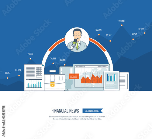 Financial news and strategy, planning strategy concept.  Press conference.