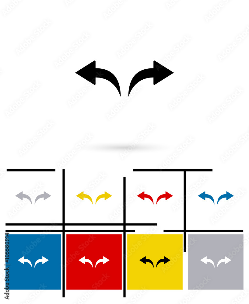 Undo and redo arrows icons or arrows signs. Vector undo and redo arrows pictograms or arrows symbols Undo and redo arrows icons or arrows signs. Vector undo and redo arrows pictograms or arrows symbols