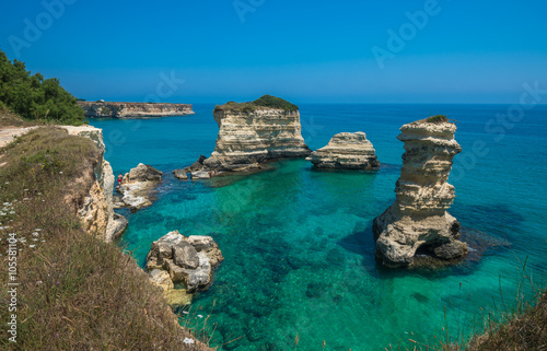 Torre Sant   Andrea  Rocky beach in Puglia  Italy