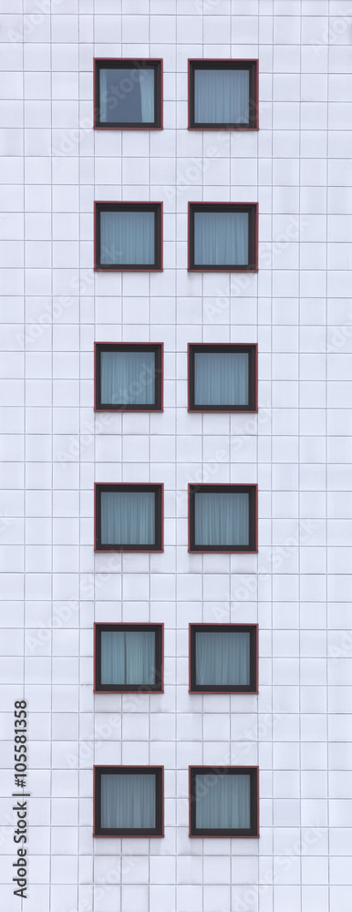 High image of facade with window panes
