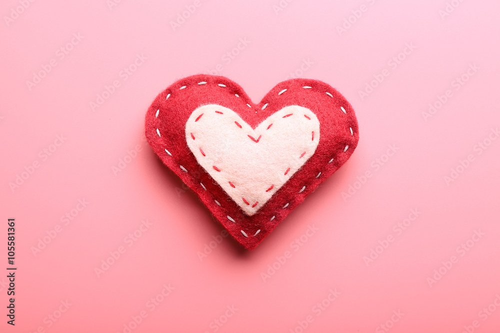 Valentines Heart on pink background