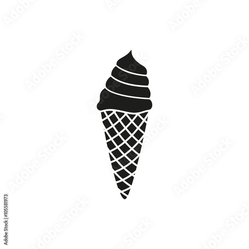 ice cream in waffle cone vector illustration isolated