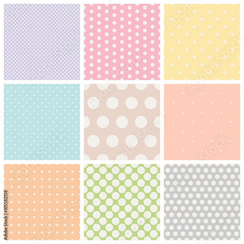 set of seamless dots patterns