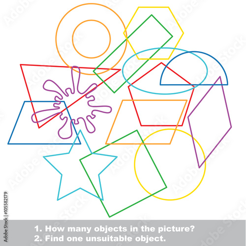 Geometric shapes set mishmash.