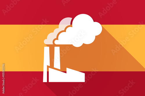Spain  long shadow flag with a factory