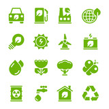 Green environmental icons