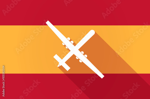 Spain  long shadow flag with a war drone