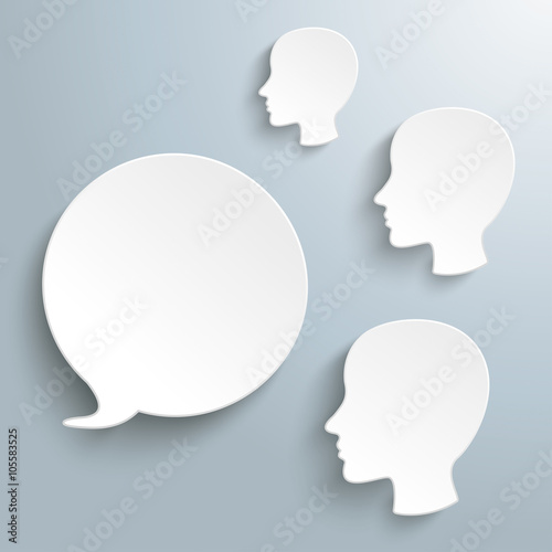 White Speech Bubble 3 Human Heads