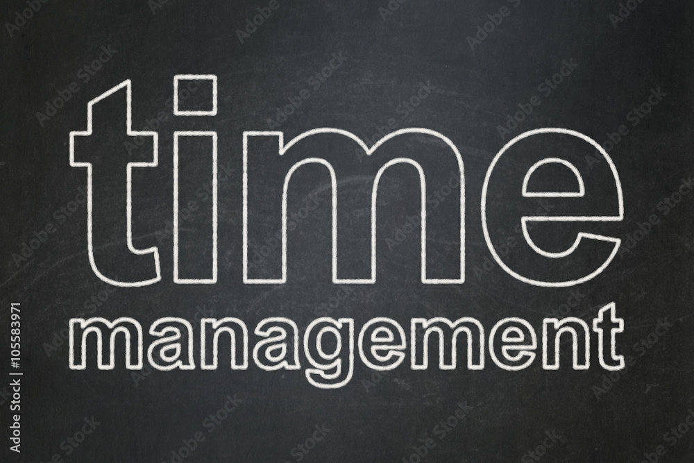 Obraz premium Timeline concept: Time Management on chalkboard background
