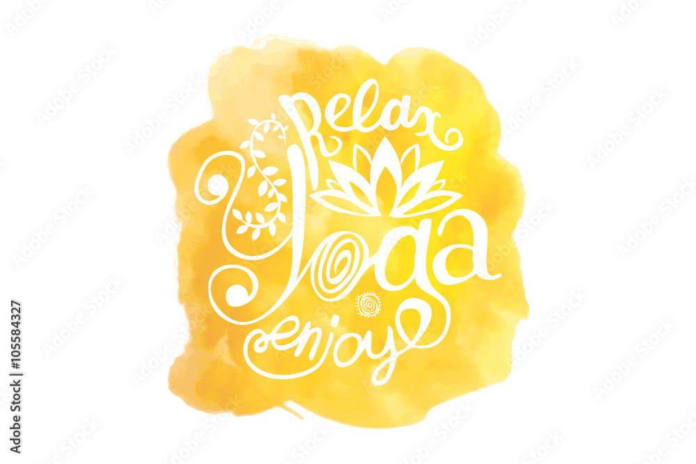 Vector yoga illustration. Yellow Vector yoga illustration. Yellow