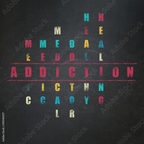 Healthcare concept: Addiction in Crossword Puzzle