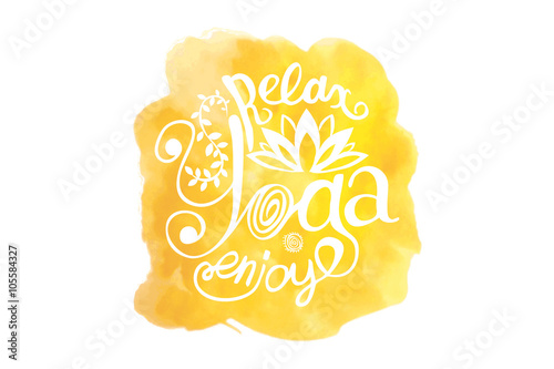 Vector yoga illustration. Yellow