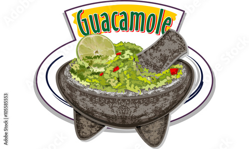 Mexican sauce Guacamole vector