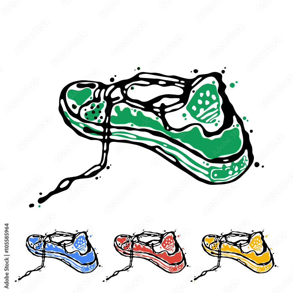 Symbol of sports shoes. Logo for running. 