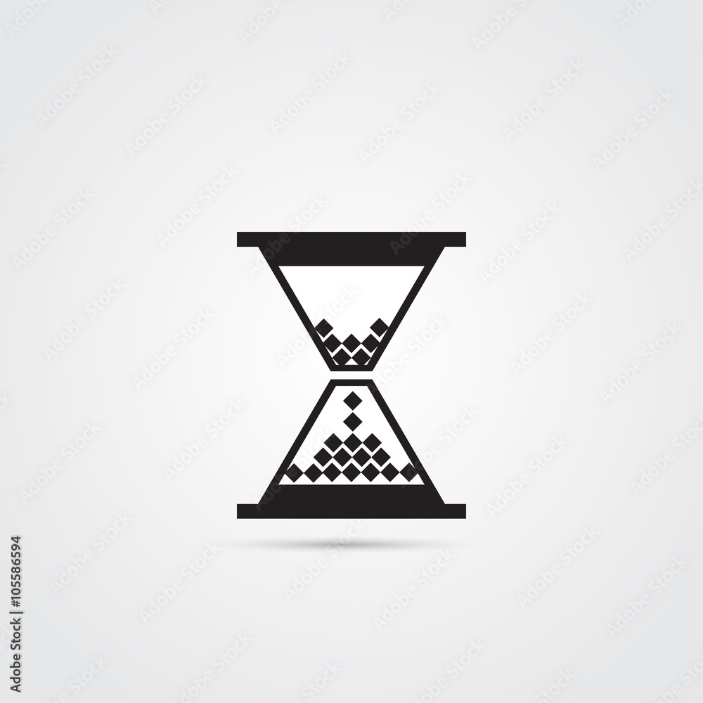 hourglass icon black symbol of preload or buffering hourglass icon black symbol of preload or buffering