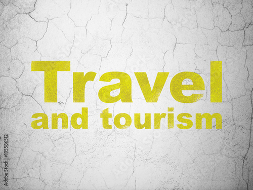 Vacation concept: Travel And Tourism on wall background