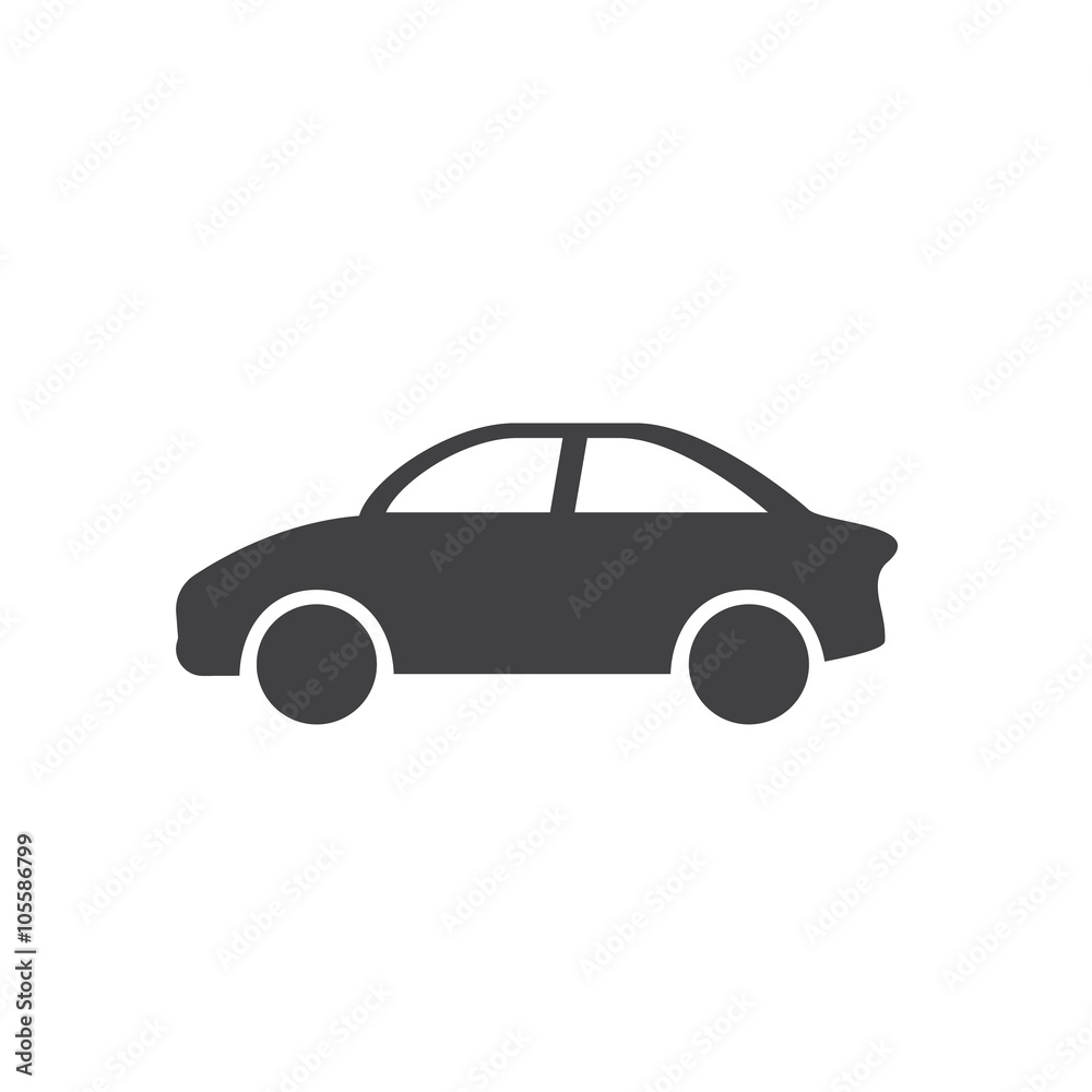 car icon, car pirctogram flat icon in black color