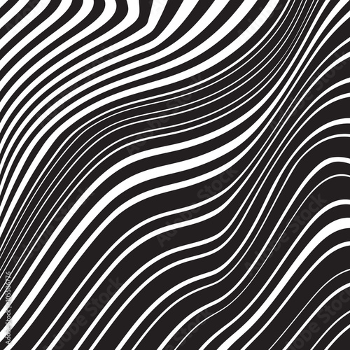 black and white mobious wave stripe optical design opart © am54