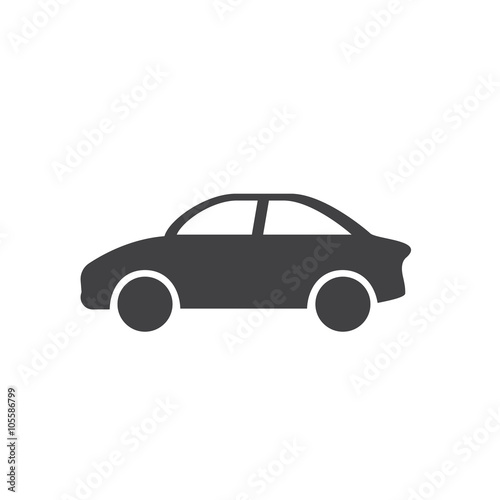car icon, car pirctogram flat icon in black color © am54
