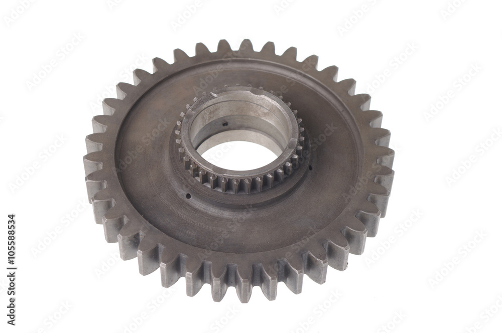 metal sprocket isolated on white metal sprocket isolated on white