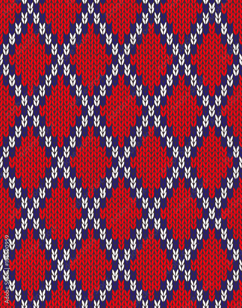 Knit woolen seamless jacquard ornament texture. Fabric Red White Knit woolen seamless jacquard ornament texture. Fabric Red White