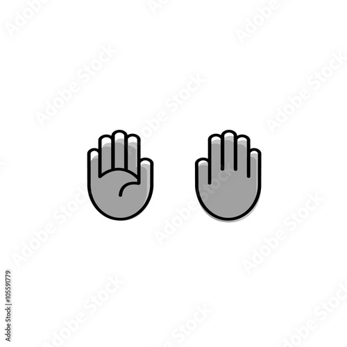 Hand-drawn vector hand palm icons