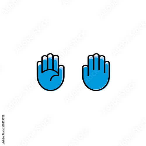 Hand-drawn vector hand palm icons