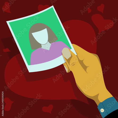 Falling in love seeing the woman in the photo