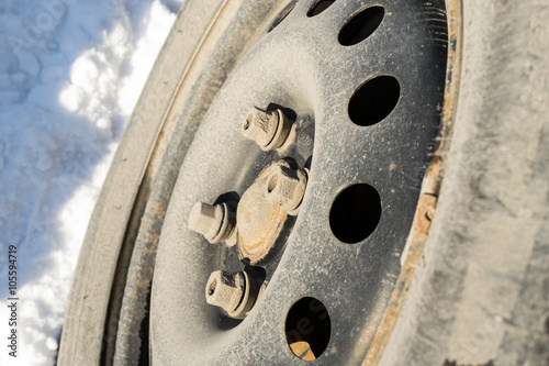 Closeup of Winter Car Tyre