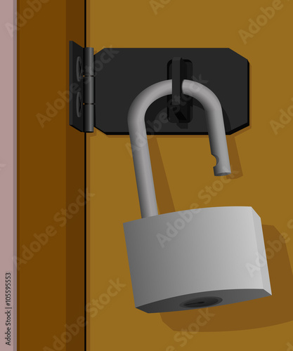 Padlock on the door still open