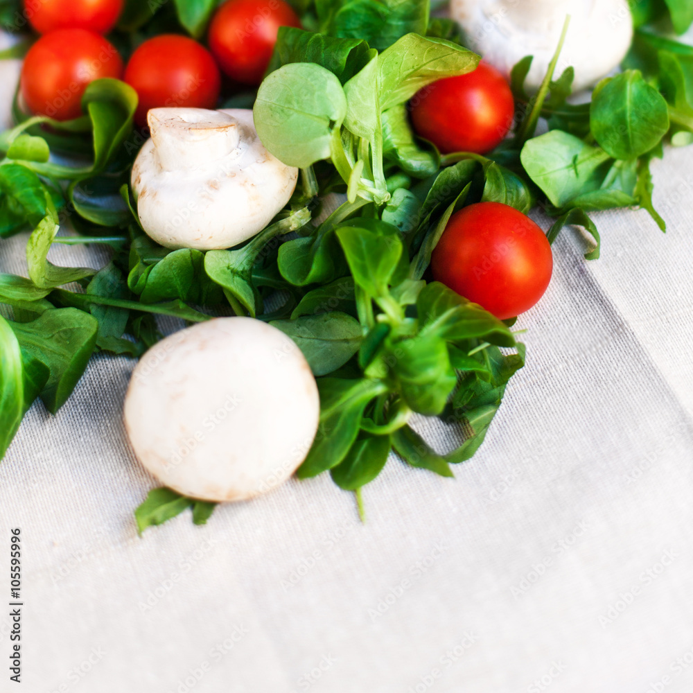 Fresh Vegetable Ingredients for the salad