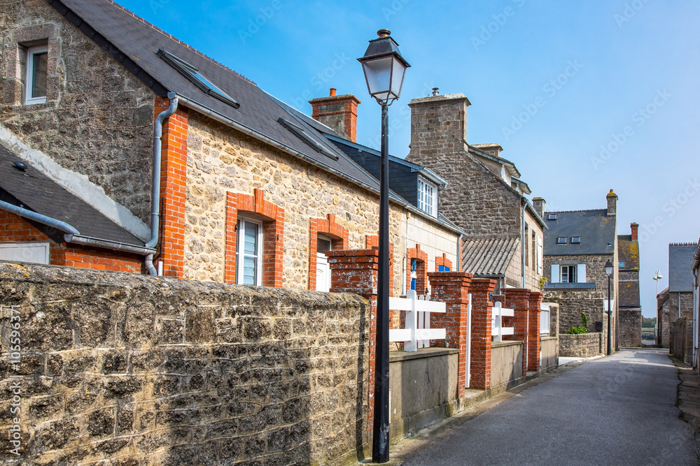 France, Normandy, Barfleur, the old houses of the village.