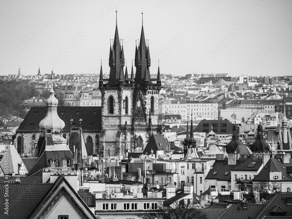 Prague Old Town with Church of Our Lady before Tyn