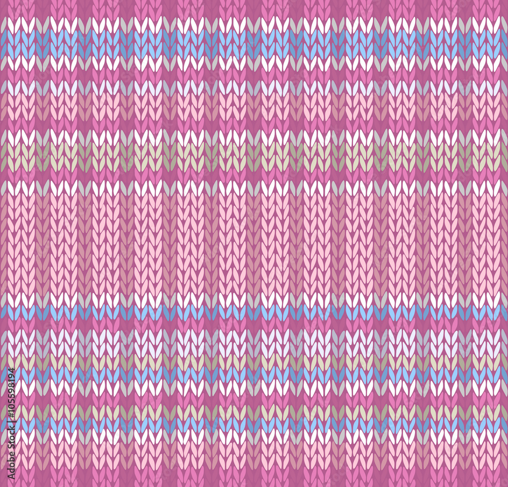 Seamless Pattern. Knit Texture. Fabric Color Tracery Background