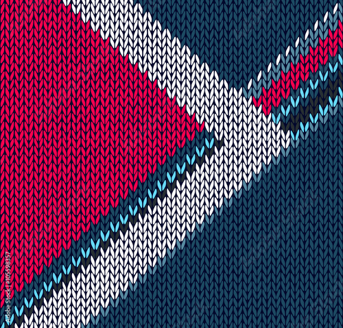 Style Blue Red with White Arrow Color Knitted Vector Pattern