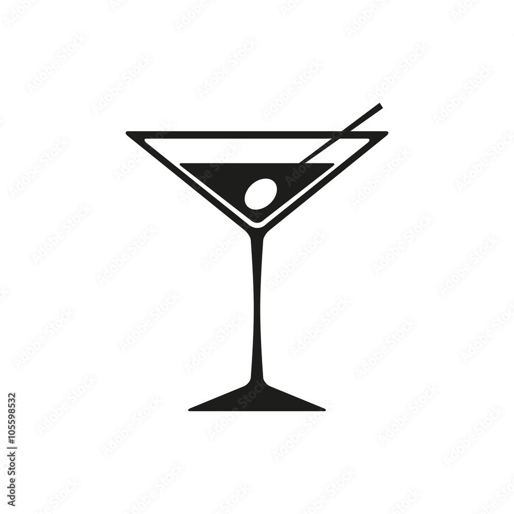Martini Icon Isolated on White Background Martini Icon Isolated on White Background