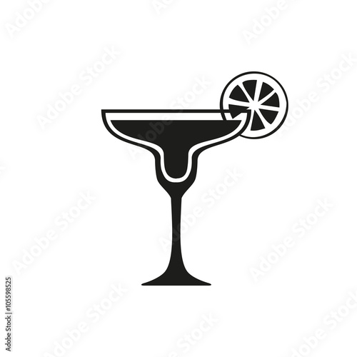 Margarita cocktail icon. Simple black design photo